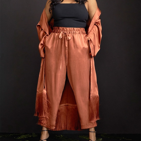 Eloquii Pants - “Eloquii” Satin Drawstring Pant